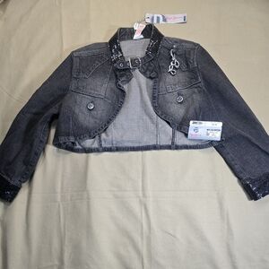Pepe Jeans London Maria Style Mini Jacket Black Putney Girls NWT